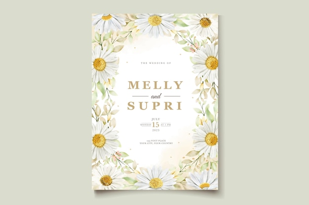 Aquarell chrysantheme hochzeitskarte