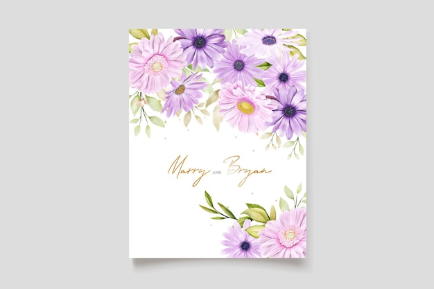 Aquarell chrysantheme hochzeitskarte