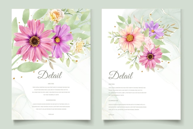 Aquarell chrysanthemum hochzeit einladungskarte