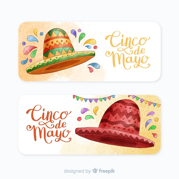 Aquarell Cinco De Mayo Banner