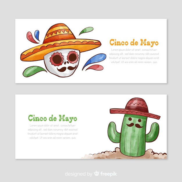 Aquarell cinco de mayo banner