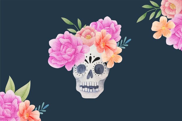 Aquarell dia de muertos Hintergrund