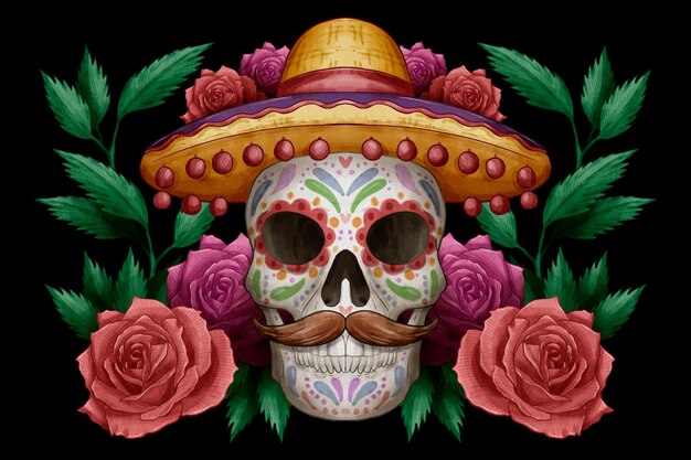 Aquarell dia de muertos Hintergrund