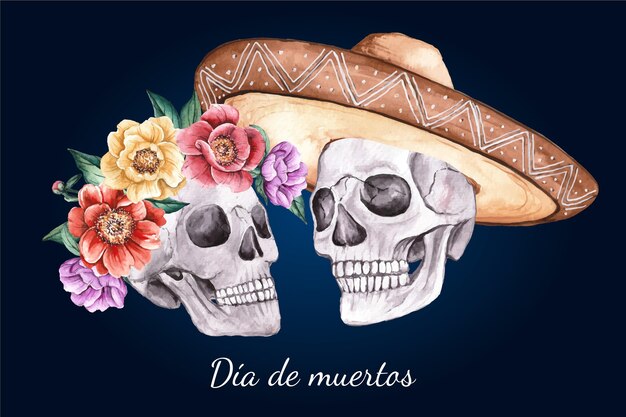 Aquarell dia de muertos Hintergrund