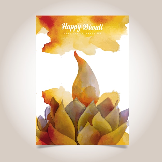 Aquarell diwali plakat