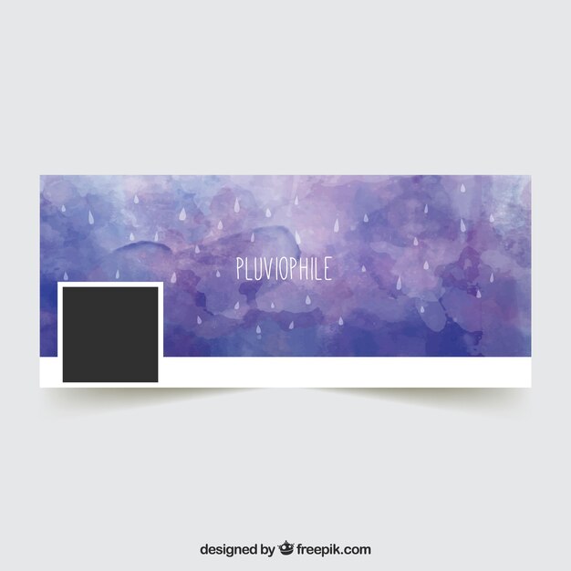 Aquarell facebook Abdeckung mit Tropfen