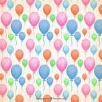 Kostenloser Vektor aquarell farbe ballons muster