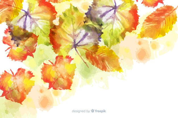 Aquarell Farbverlauf Herbstlaub Hintergrund