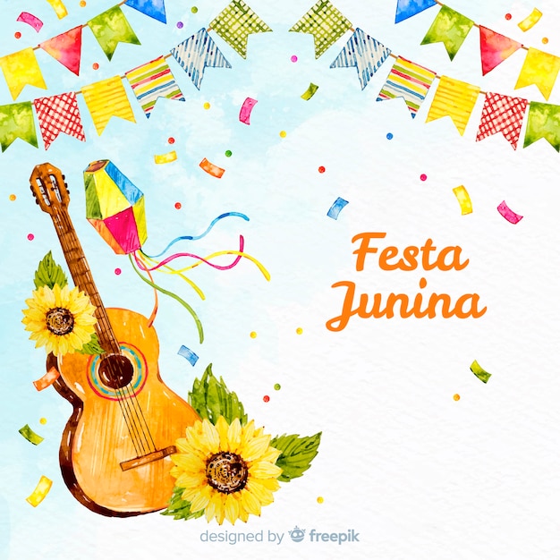 Aquarell festa junina Hintergrund