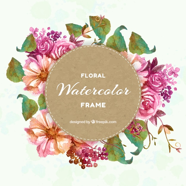 Aquarell floralen rahmen