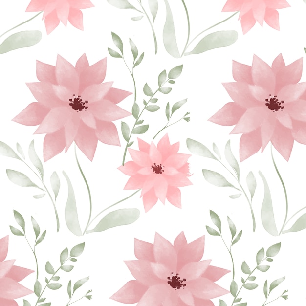 Kostenloser Vektor aquarell florales musterdesign