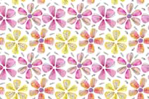 Kostenloser Vektor aquarell florales musterdesign