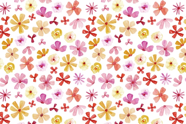 Kostenloser Vektor aquarell florales musterdesign