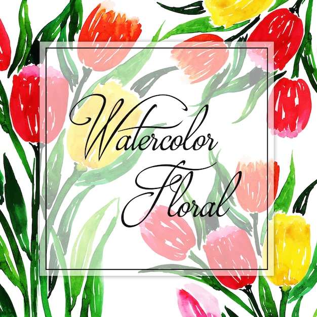 Kostenloser Vektor aquarell frühling floral mehrzweck hintergrund