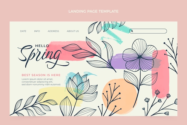 Kostenloser Vektor aquarell frühling landing page vorlage