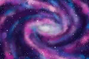 Kostenloser Vektor aquarell galaxie hintergrund