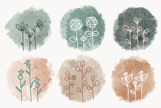 Aquarell gedämpfte Farbillustration