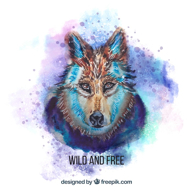 Aquarell gefährliches Wolfsgesicht