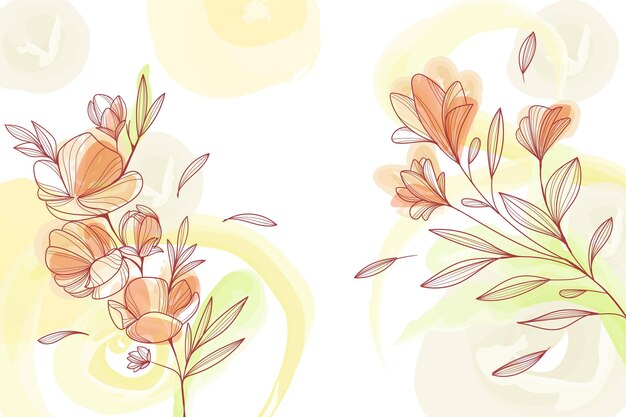 Aquarell gelbe Blumen Hintergrund