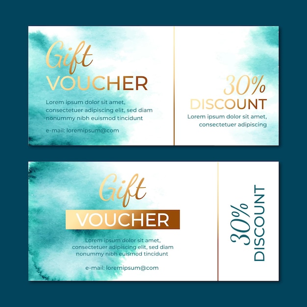 Aquarell Geschenkgutschein Vorlage mit Rabatt