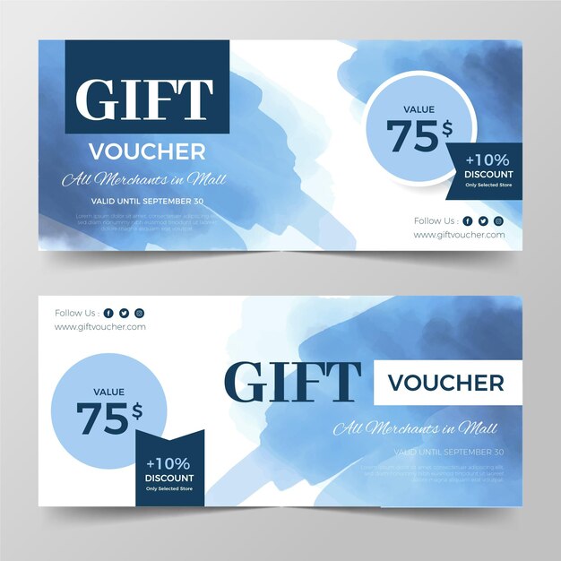 Aquarell Geschenkgutschein Vorlage