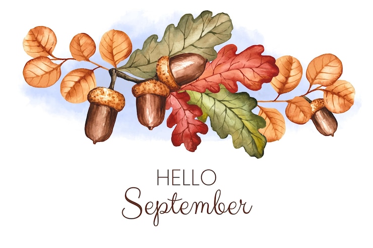 Kostenlose Vektor aquarell hallo september hintergrund