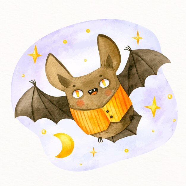 Aquarell Halloween Fledermaus