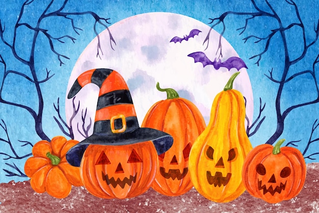 Aquarell halloween hintergrund