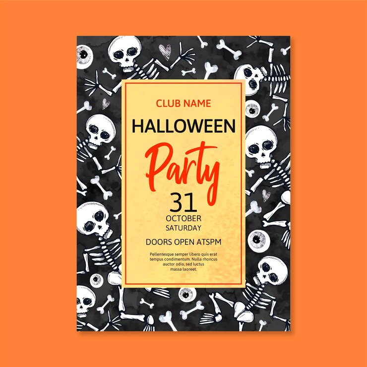 Kostenlose Vektor aquarell halloween party poster vorlage