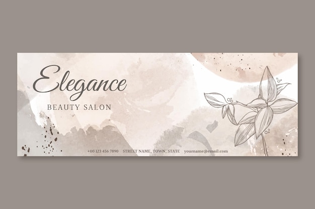 Aquarell handgezeichnete Facebook-Cover-Vorlage