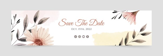 Aquarell handgezeichnete Hochzeit zuckende Banner