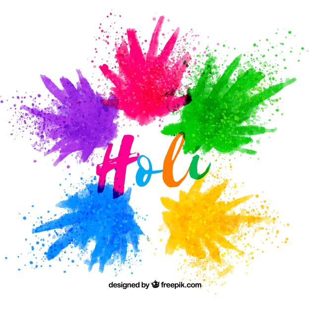 Aquarell Happy Holi Hintergrund