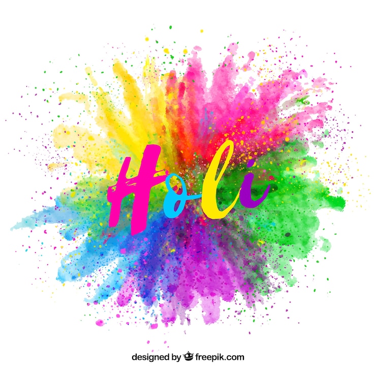 Kostenlose Vektor aquarell happy holi hintergrund