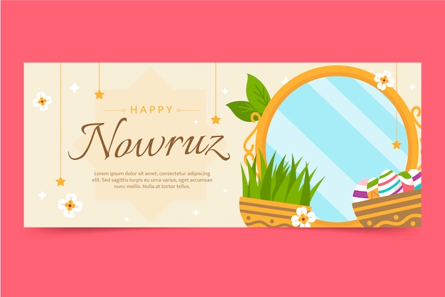 Kostenloser Vektor aquarell happy nowruz horizontales banner