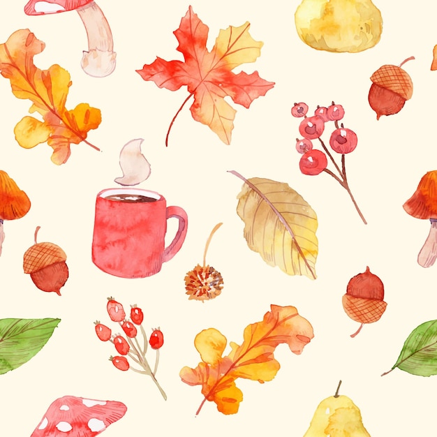 Aquarell Herbstmuster Design