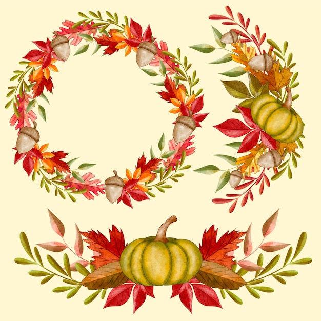 Aquarell Herbstschmuck Kollektion