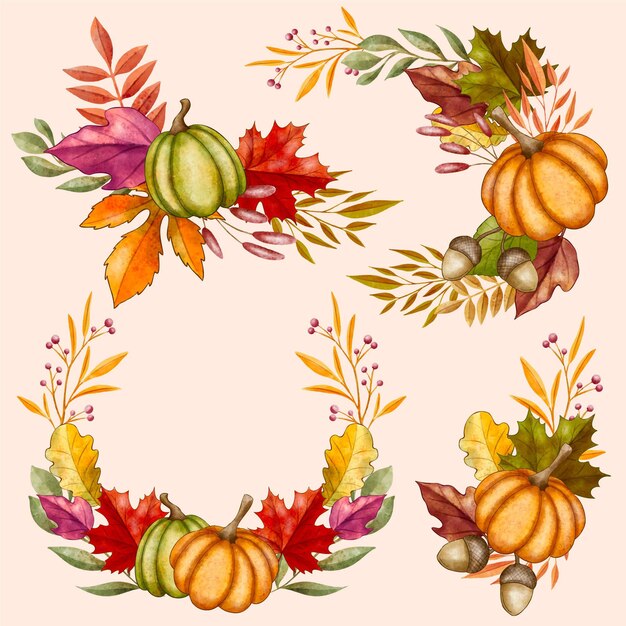 Aquarell Herbstschmuck Kollektion
