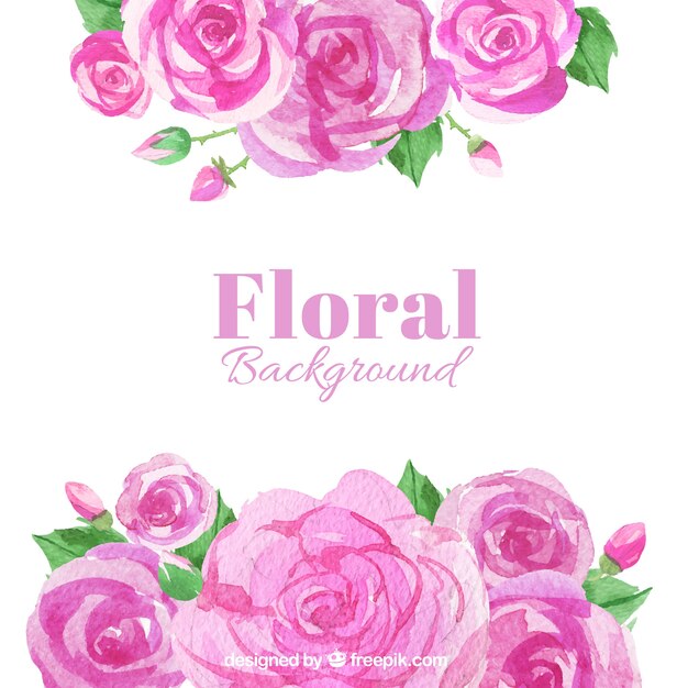 Aquarell Hintergrund der Rosen in rosa Tönen