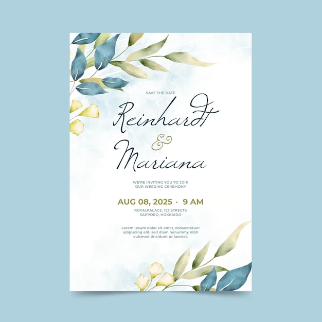 Aquarell-Hochzeitseinladung