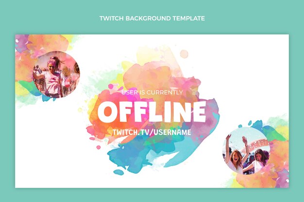 Aquarell Holi Twitch Hintergrund