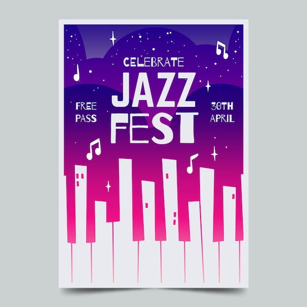 Aquarell internationale jazz day flyer vorlage