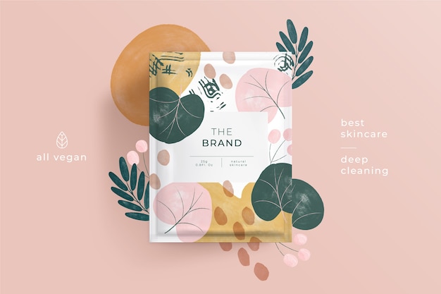 Aquarell-Kosmetiketikettendesign