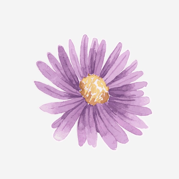Aquarell lila Gänseblümchen handgezeichnetes Aufkleberelement