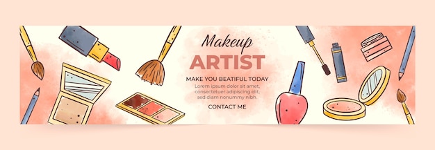 Aquarell Make-up-Künstler Twitch-Banner