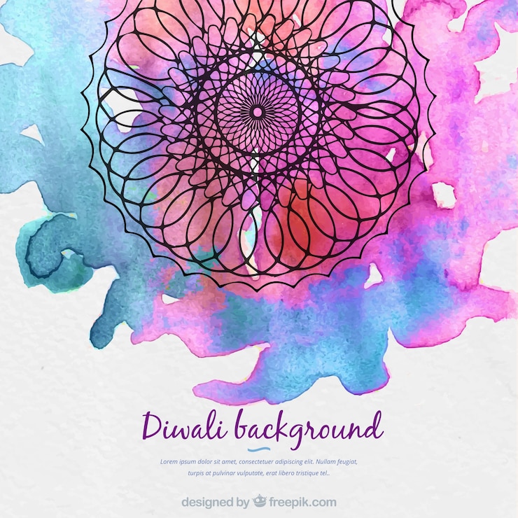 Kostenlose Vektor aquarell mandala hintergrund