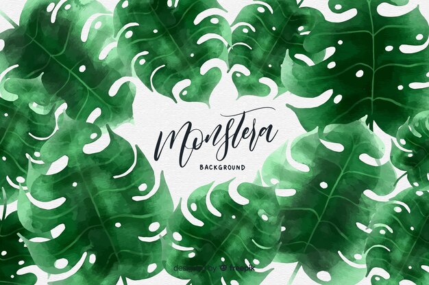 Aquarell Monstera verlässt Hintergrund