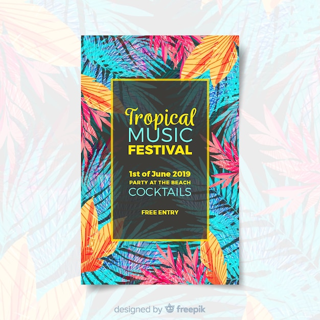 Aquarell musik festival poster vorlage