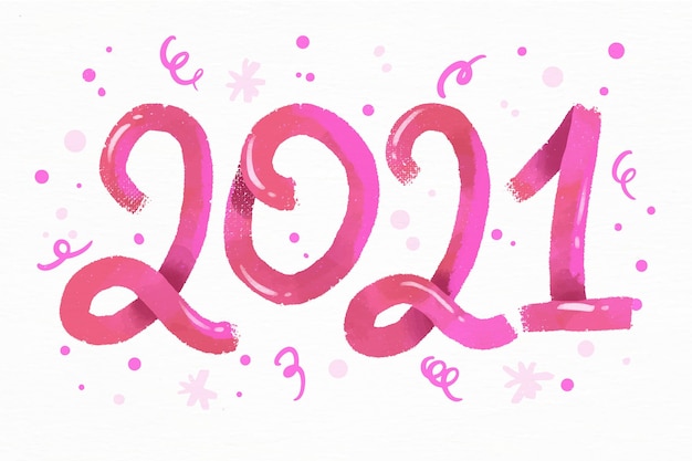 Aquarell Neujahr 2021 Hintergrund