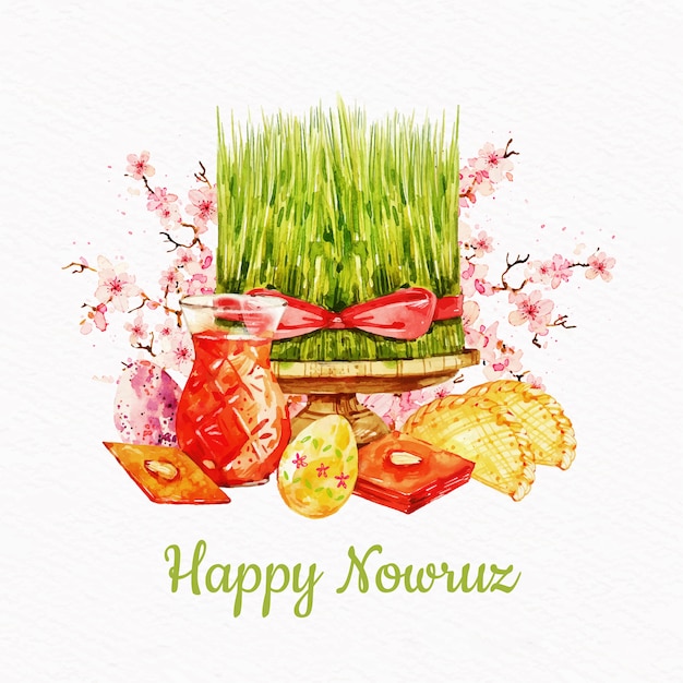 Aquarell nowruz Ereignisillustration