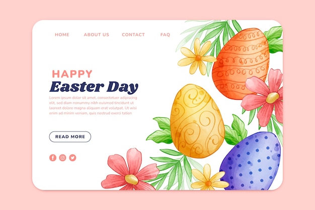 Aquarell-ostern-landing-page-vorlage